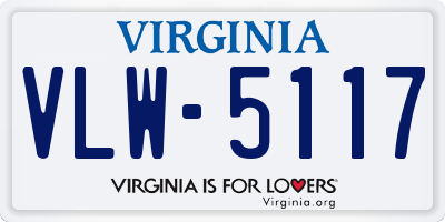 VA license plate VLW5117