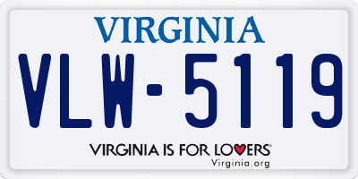 VA license plate VLW5119