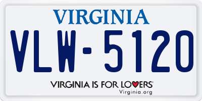 VA license plate VLW5120