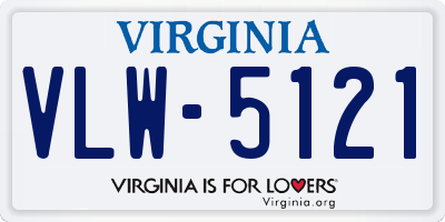 VA license plate VLW5121