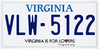 VA license plate VLW5122