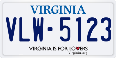 VA license plate VLW5123