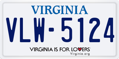 VA license plate VLW5124