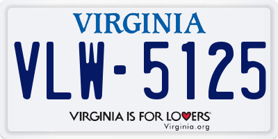 VA license plate VLW5125