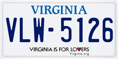 VA license plate VLW5126