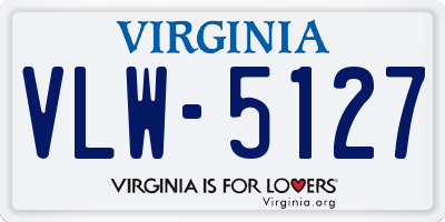 VA license plate VLW5127