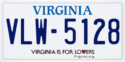 VA license plate VLW5128