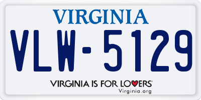 VA license plate VLW5129