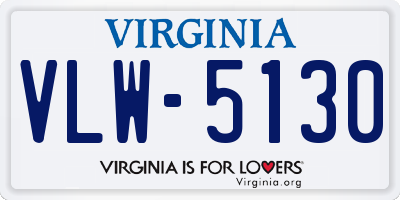 VA license plate VLW5130