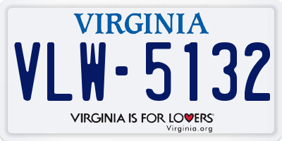 VA license plate VLW5132