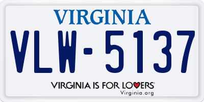 VA license plate VLW5137