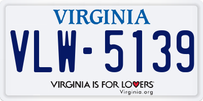 VA license plate VLW5139