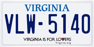 VA license plate VLW5140