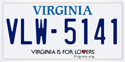 VA license plate VLW5141