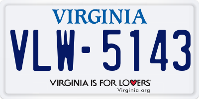 VA license plate VLW5143