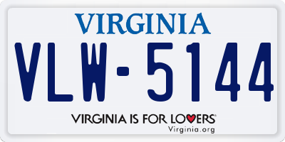 VA license plate VLW5144