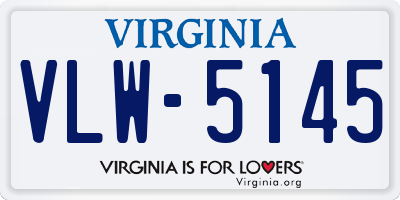 VA license plate VLW5145