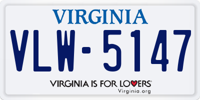 VA license plate VLW5147