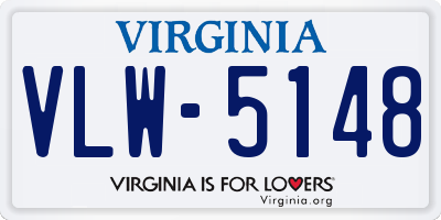 VA license plate VLW5148