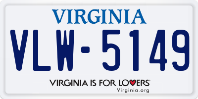 VA license plate VLW5149