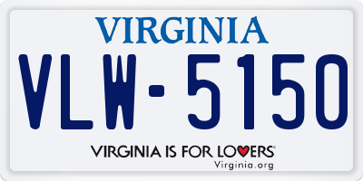 VA license plate VLW5150