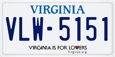 VA license plate VLW5151