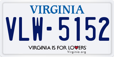 VA license plate VLW5152