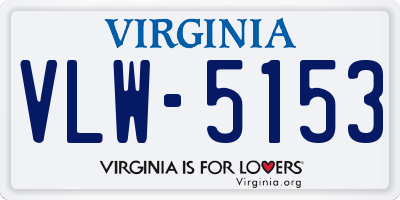 VA license plate VLW5153