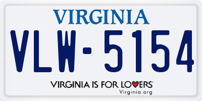 VA license plate VLW5154