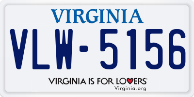 VA license plate VLW5156