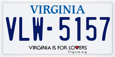 VA license plate VLW5157