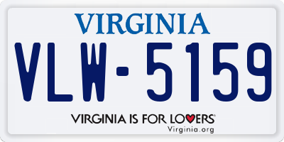 VA license plate VLW5159