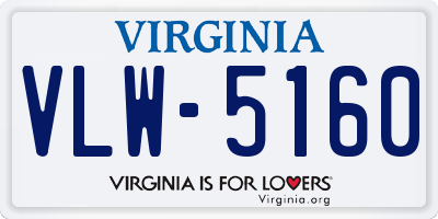 VA license plate VLW5160