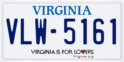 VA license plate VLW5161