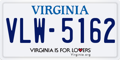 VA license plate VLW5162