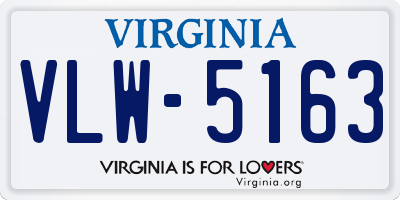 VA license plate VLW5163