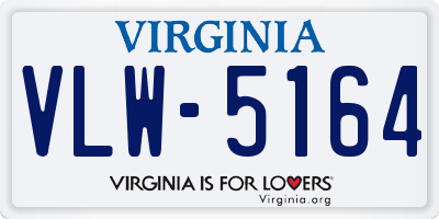 VA license plate VLW5164