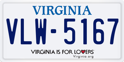 VA license plate VLW5167