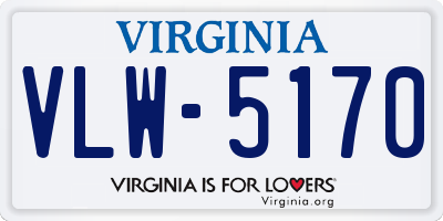 VA license plate VLW5170