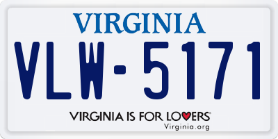 VA license plate VLW5171