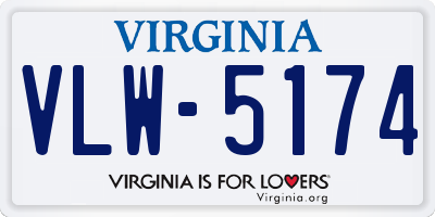 VA license plate VLW5174