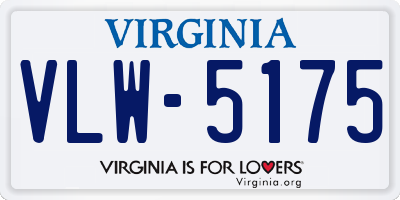 VA license plate VLW5175