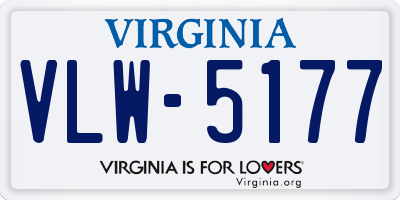 VA license plate VLW5177