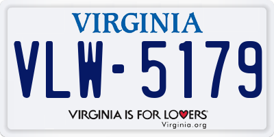 VA license plate VLW5179