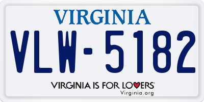 VA license plate VLW5182