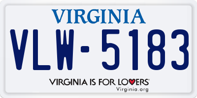 VA license plate VLW5183