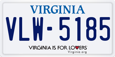 VA license plate VLW5185