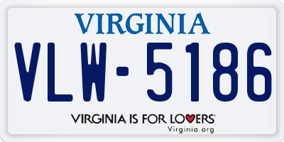 VA license plate VLW5186