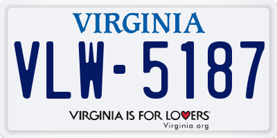 VA license plate VLW5187