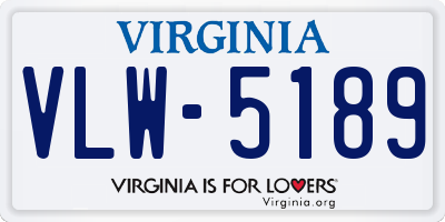 VA license plate VLW5189